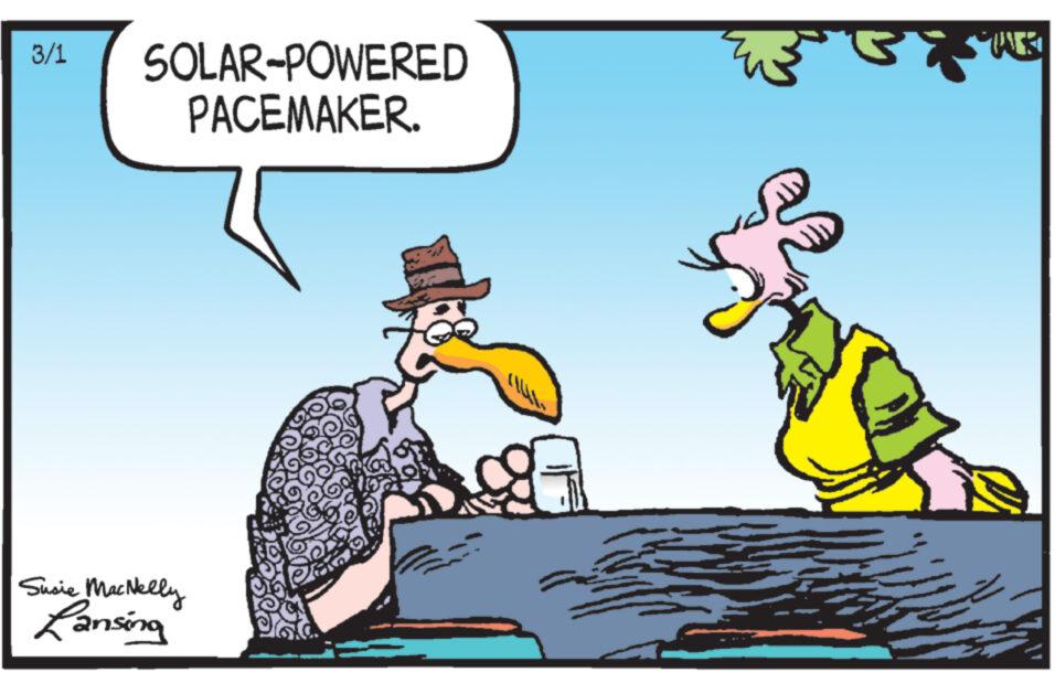 Art OCR: 3/1 SOLAR-POWERED PACEMAKER. Susie MacNelly Lansing E ??? 3/1 SOLAR - POWERED PACEMAKER . Susie MacNelly Lansing E ???