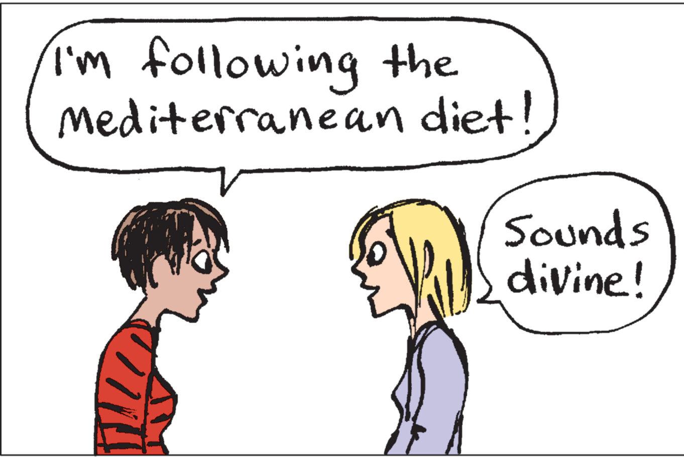 Jaw OCR: I'm following the Mediterranean diet! Sounds divine! I'm following the Mediterranean diet ! Sounds divine !