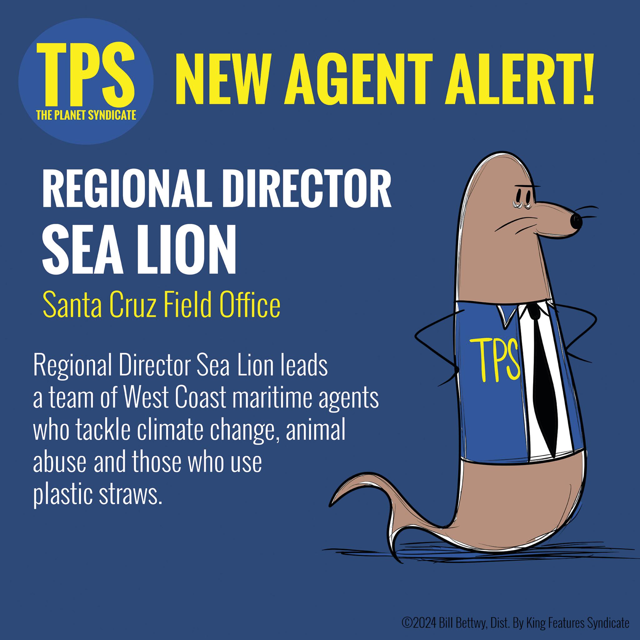 geese and swans OCR: TPS NEW AGENT ALERT! THE PLANET SYNDICATE REGIONAL DIRECTOR SEA LION Santa Cruz Field Office Regional Director Sea Lion leads a team of West Coast maritime agents who tackle climate changeanimal abuse and those who use plastic straws. TPS ?2024 Bill BettwyDist. By King Features Syndicate TPS NEW AGENT ALERT ! THE PLANET SYNDICATE REGIONAL DIRECTOR SEA LION Santa Cruz Field Office Regional Director Sea Lion leads a team of West Coast maritime agents who tackle climate changeanimal abuse and those who use plastic straws . TPS ?2024 Bill BettwyDist . By King Features Syndicate