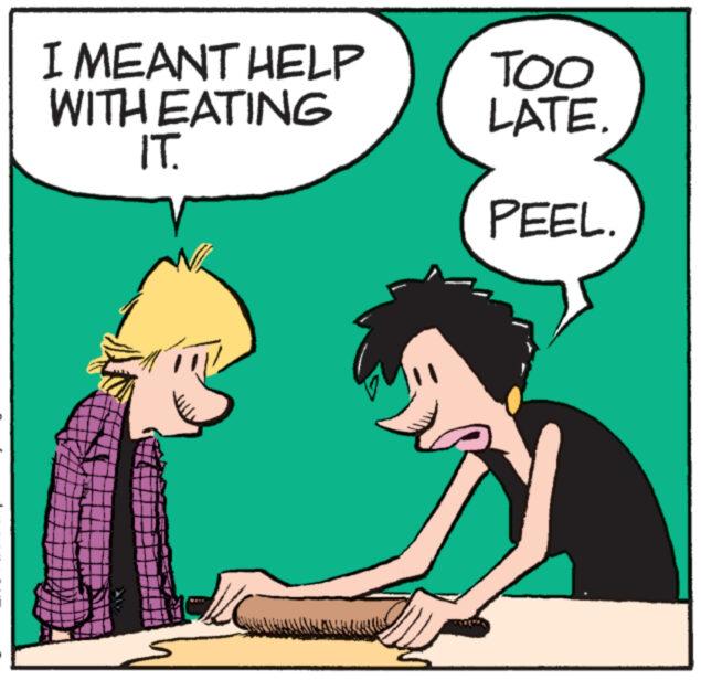 Interaction OCR: I MEANT HELP TOO WITH EATING IT. LATE. PEEL. I MEANT HELP TOO WITH EATING IT . LATE . PEEL .