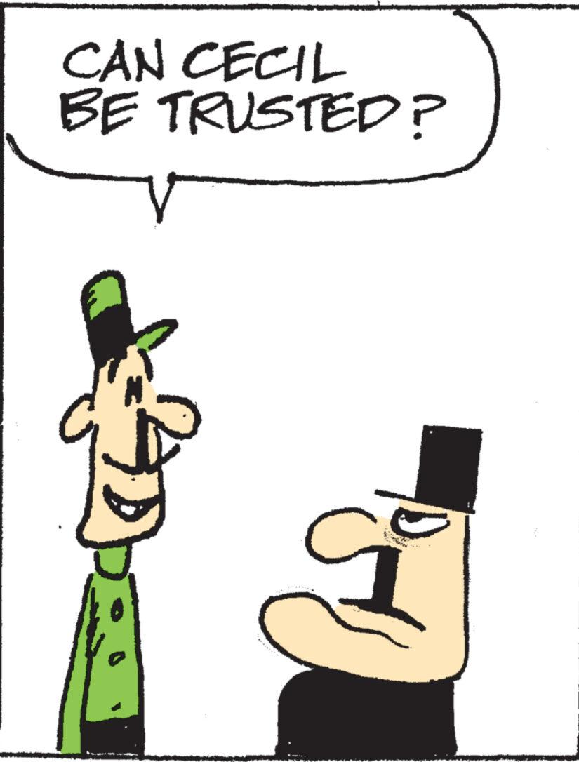 Illustration OCR: CAN CECIL BE TRUSTED? CAN CECIL BE TRUSTED ?