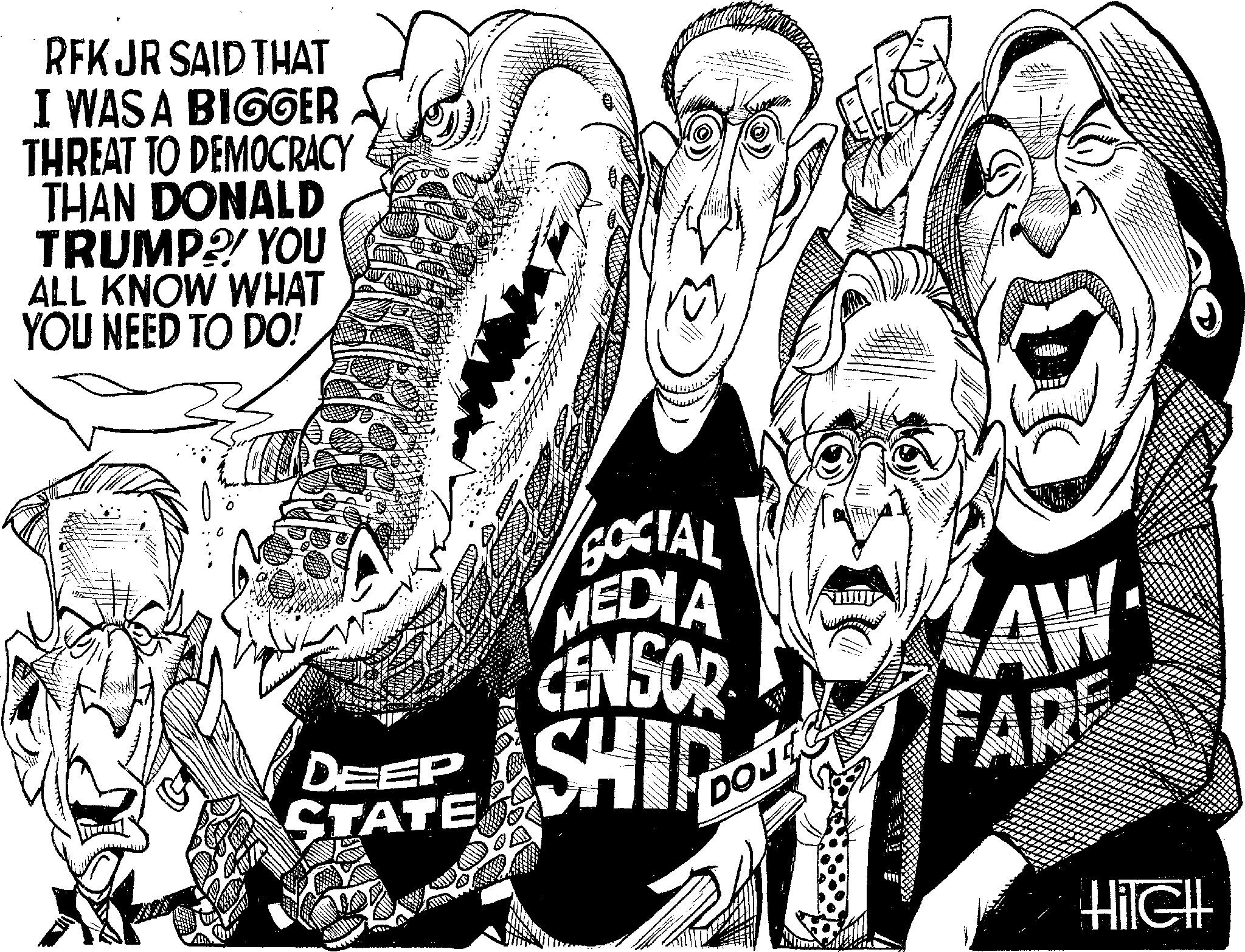 Gesture OCR: RFK JR SAID THAT I WAS A BIGGER THREAT TO DEMOCRACY THAN DONALD TRUMP? YOU ALL KNOW WHAT YOU NEED TO DO! = SOCIAL MEDIA CENSOR DEEP SHIP SHIP STATE MAW FARE HilcH RFK JR SAID THAT I WAS A BIGGER THREAT TO DEMOCRACY THAN DONALD TRUMP ? YOU ALL KNOW WHAT YOU NEED TO DO ! = SOCIAL MEDIA CENSOR DEEP SHIP SHIP STATE MAW FARE HilcH