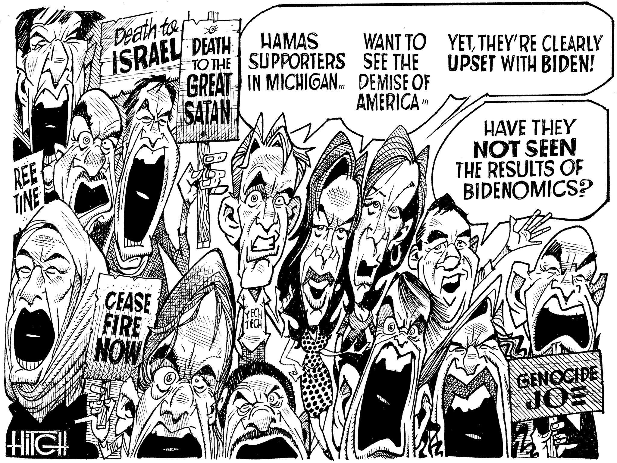 Art OCR: REE TINE HilCH Death to ISRAEL DEATH HAMAS TO THE SUPPORTERS SEE THE WANT TO YETTHEY'RE CLEARLY UPSET WITH BIDEN! GREAT IN MICHIGAN... DEMISE OF AMERICA" SATAN HAVE THEY NOT SEEN THE RESULTS OF BIDENOMICS? CEASE FIRE NOW GENOCIDE JOE 21 REE TINE HilCH Death to ISRAEL DEATH HAMAS TO THE SUPPORTERS SEE THE WANT TO YETTHEY'RE CLEARLY UPSET WITH BIDEN ! GREAT IN MICHIGAN ... DEMISE OF AMERICA " SATAN HAVE THEY NOT SEEN THE RESULTS OF BIDENOMICS ? CEASE FIRE NOW GENOCIDE JOE 21