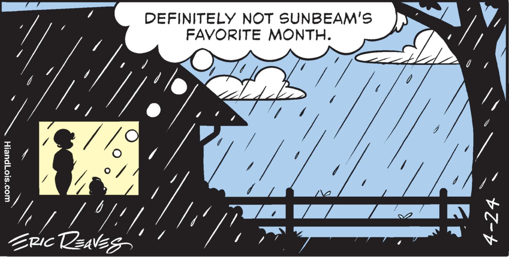 Drawing OCR: HiandLois.com ERIC REAVES DEFINITELY NOT SUNBEAM'S FAVORITE MONTH. 4-24 HiandLois.com ERIC REAVES DEFINITELY NOT SUNBEAM'S FAVORITE MONTH . 4-24