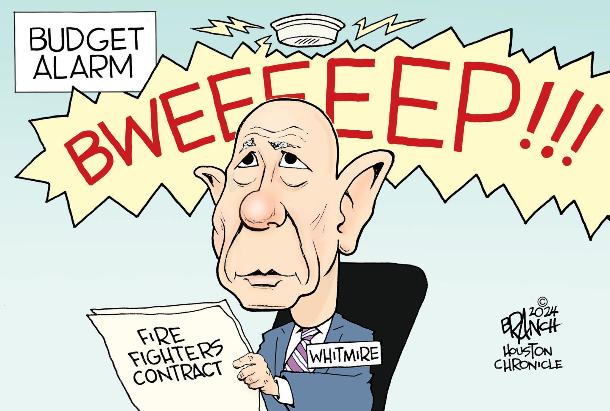 Art OCR: BUDGET ALARM BWEESEEP!!! FIRE FIGHTERS CONTRACT WHITMIRE 2024 BRANCH HOUSTON CHRONICLE BUDGET ALARM BWEESEEP !!! FIRE FIGHTERS CONTRACT WHITMIRE 2024 BRANCH HOUSTON CHRONICLE