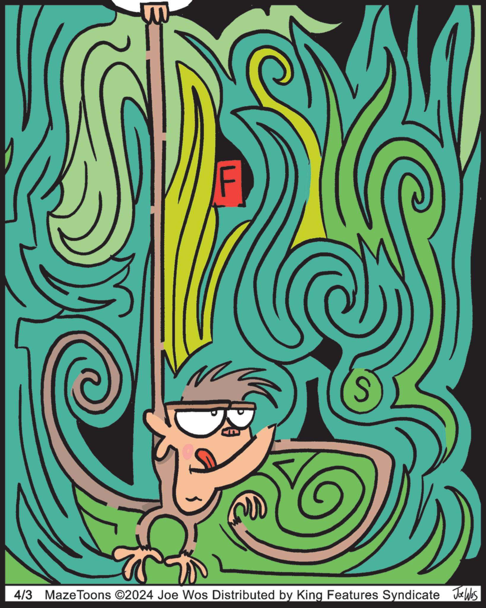 Circle OCR: F n 4/3 Maze Toons ©2024 Joe Wos Distributed by King Features Syndicate Joe Was F n 4/3 Maze Toons © 2024 Joe Wos Distributed by King Features Syndicate Joe Was