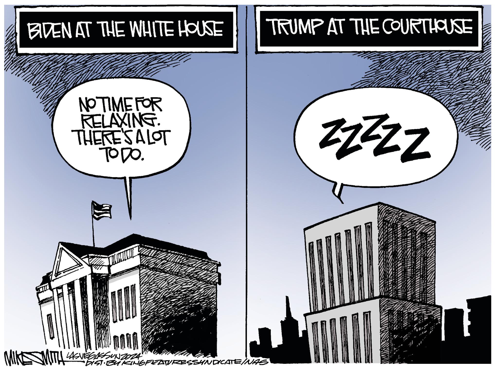 Urban design OCR: BIDEN AT THE WHITE HOUSE NO TIME FOR RELAXING THERE'S A LOT TODO. LASVEGASSUNZ024" •DIST· BY KINGFEATURESSYNDICATE/NAS TRUMP AT THE COURTHOUSE ZZZZZ BIDEN AT THE WHITE HOUSE NO TIME FOR RELAXING THERE'S A LOT TODO . LASVEGASSUNZ024 " • DIST · BY KINGFEATURESSYNDICATE / NAS TRUMP AT THE COURTHOUSE ZZZZZ