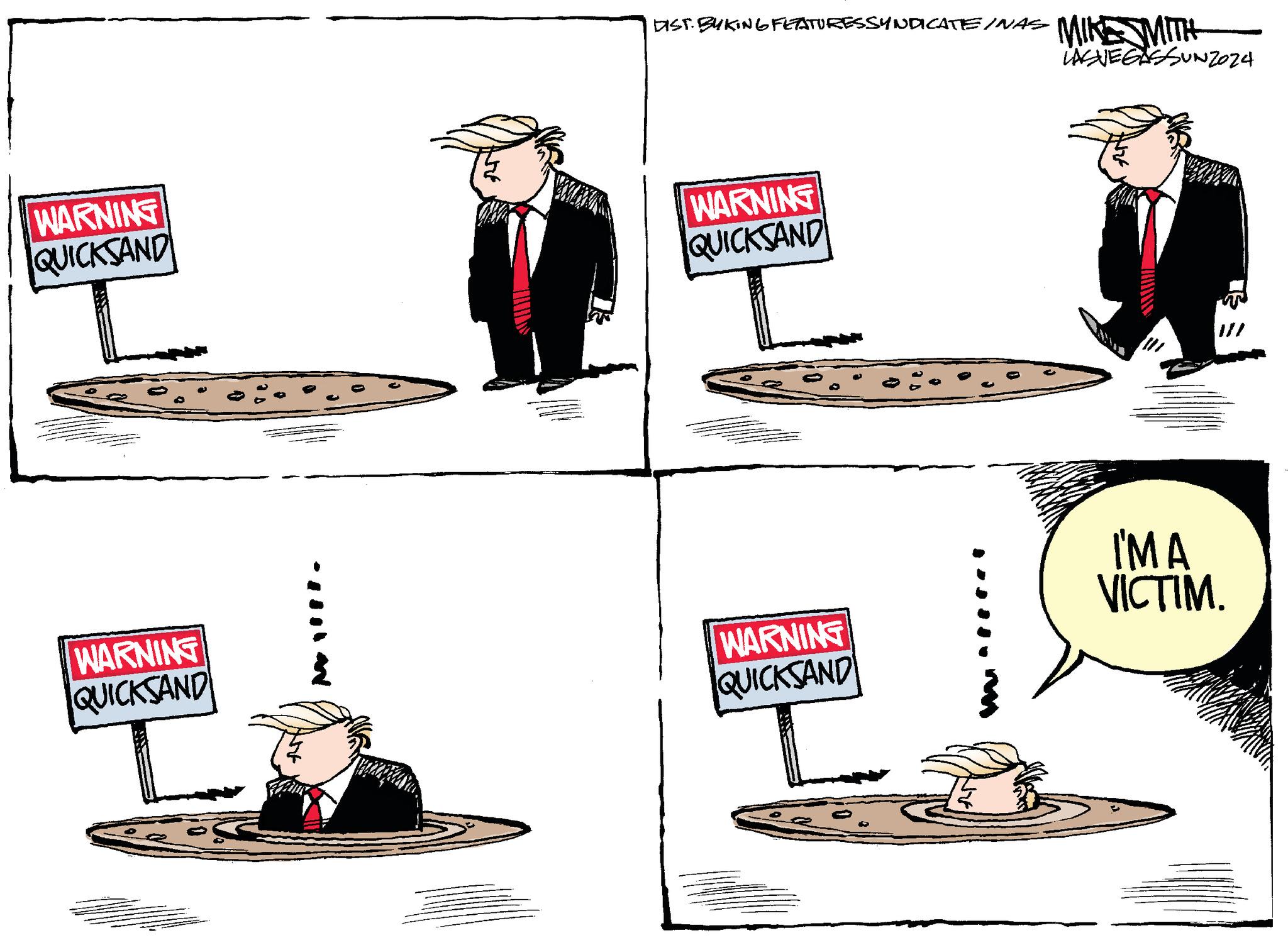 Humour OCR: WARNING QUICKSAND WARNING QUICKSAND Milli. LIST. BY KING FEATURES SYNDICATE INAS MINE MITH WARNING QUICKSAND WARNING QUICKSAND Wnceret I'MA VICTIM. LASVEGASSUNZ024 WARNING QUICKSAND WARNING QUICKSAND Milli . LIST . BY KING FEATURES SYNDICATE INAS MINE MITH WARNING QUICKSAND WARNING QUICKSAND Wnceret I'MA VICTIM . LASVEGASSUNZ024