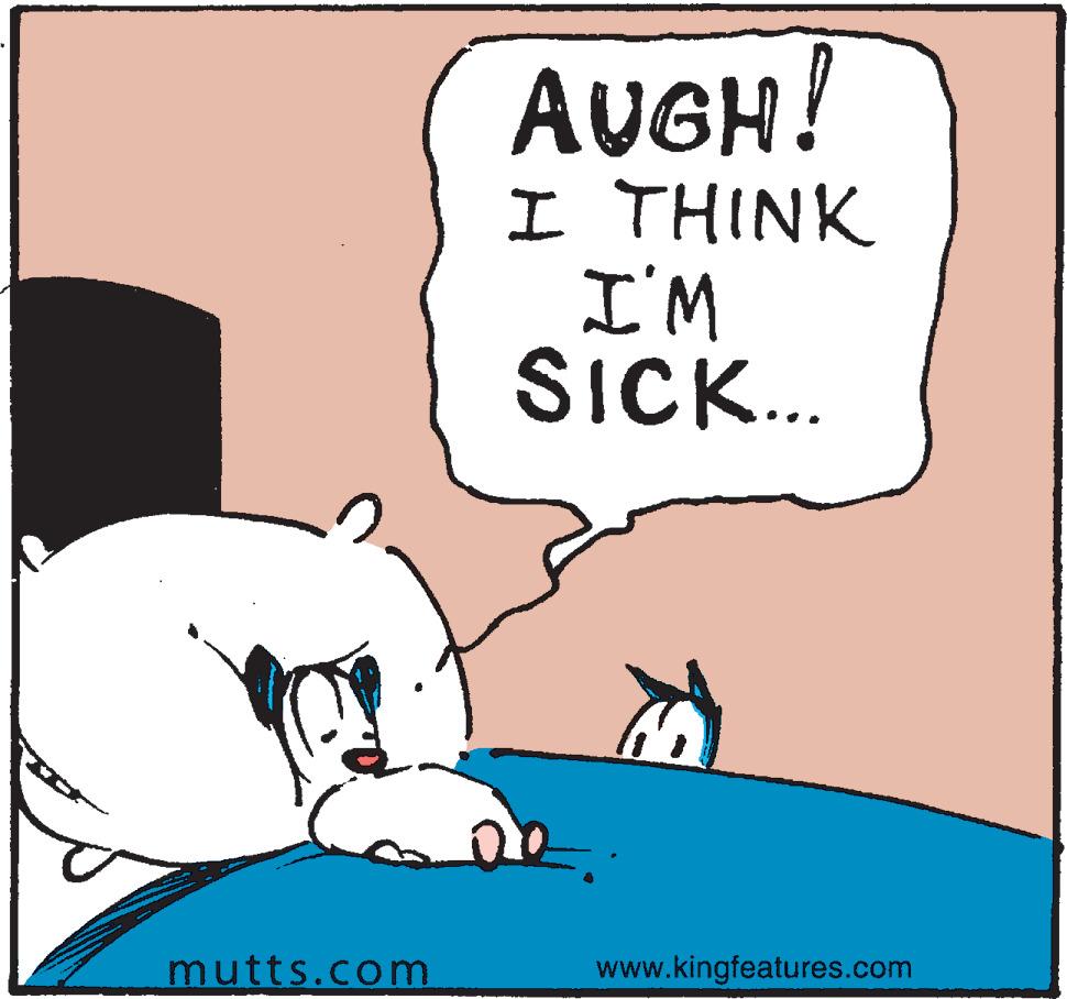 Font OCR: AUGH! I THINK I'M SICK... mutts.com www.kingfeatures.com AUGH ! I THINK I'M SICK ... mutts.com www.kingfeatures.com