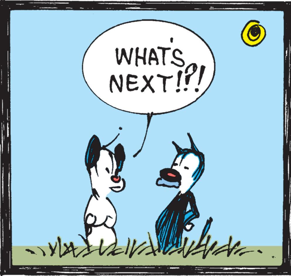 Humour OCR: ? WHAT'S NEXT!?! ? WHAT'S NEXT ! ? !