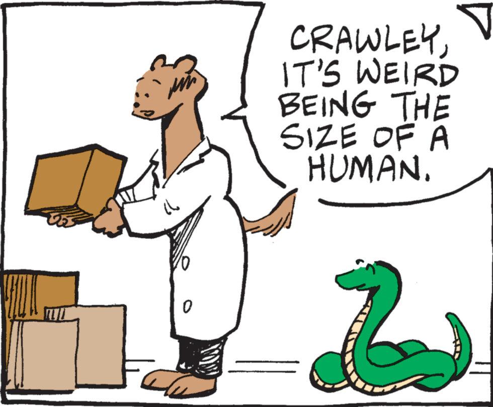 Happy OCR: ?? CRAWLEYIT'S WEIRD BEING THE SIZE OF A HUMAN. 0 2 ?? CRAWLEYIT'S WEIRD BEING THE SIZE OF A HUMAN . 0 2
