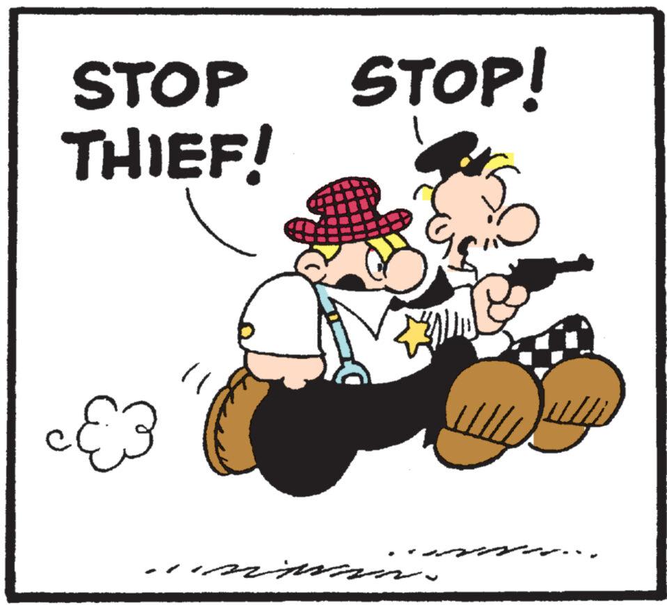 Illustration OCR: STOP THIEF! ? STOP! STOP THIEF ! ? STOP !