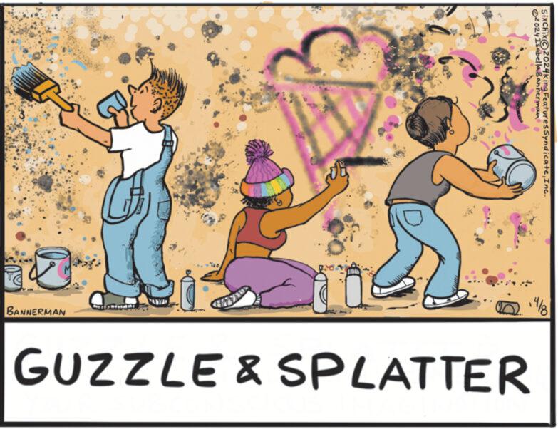 People OCR: Sixchix2024king FeaturesSyndicateInc. 2024 Isabella Bannerman BANNERMAN GUZZLE & SPLATTER 14/8 Sixchix2024king FeaturesSyndicateInc. 2024 Isabella Bannerman BANNERMAN GUZZLE & SPLATTER 14/8