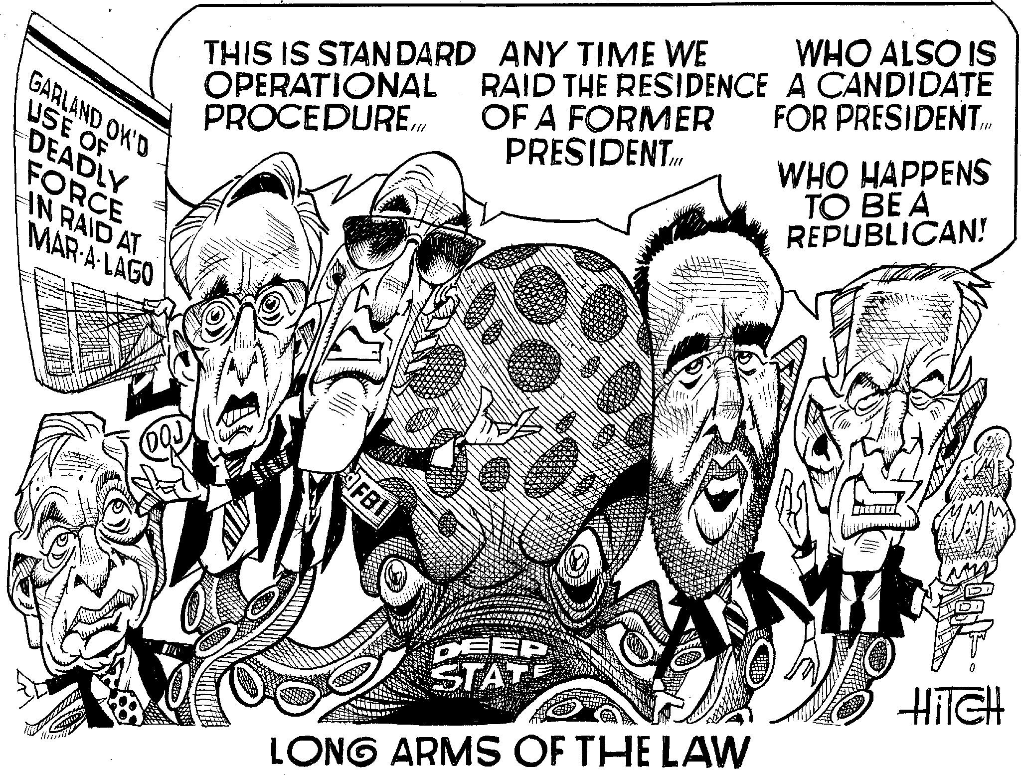 Crowd OCR: THIS IS STANDARD ANY TIME WE OPERATIONAL PROCEDURE.... WHO ALSO IS FOR PRESIDENT... RAID THE RESIDENCE A CANDIDATE OF A FORMER PRESIDENT.Int GARLAND OK'D USE OF DEADLY FORCE IN RAID AT MAR-A-LAGO FBI WHO HAPPENS TO BE A REPUBLICAN! DEEP STATE LONG ARMS OF THE LAW HITCH THIS IS STANDARD ANY TIME WE OPERATIONAL PROCEDURE .... WHO ALSO IS FOR PRESIDENT ... RAID THE RESIDENCE A CANDIDATE OF A FORMER PRESIDENT.Int GARLAND OK'D USE OF DEADLY FORCE IN RAID AT MAR - A - LAGO FBI WHO HAPPENS TO BE A REPUBLICAN ! DEEP STATE LONG ARMS OF THE LAW HITCH
