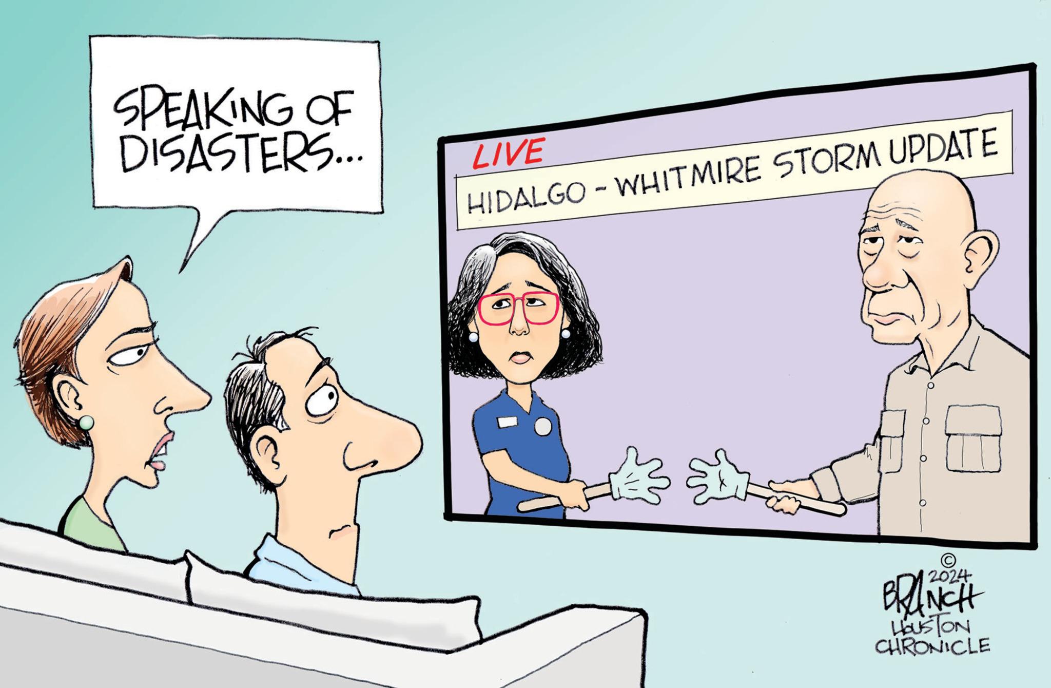 Humour OCR: SPEAKING OF DISASTERS... LIVE HIDALGO - WHITMIRE STORM UPDATE 2024 BRANCH HOUSTON CHRONICLE SPEAKING OF DISASTERS ... LIVE HIDALGO - WHITMIRE STORM UPDATE 2024 BRANCH HOUSTON CHRONICLE