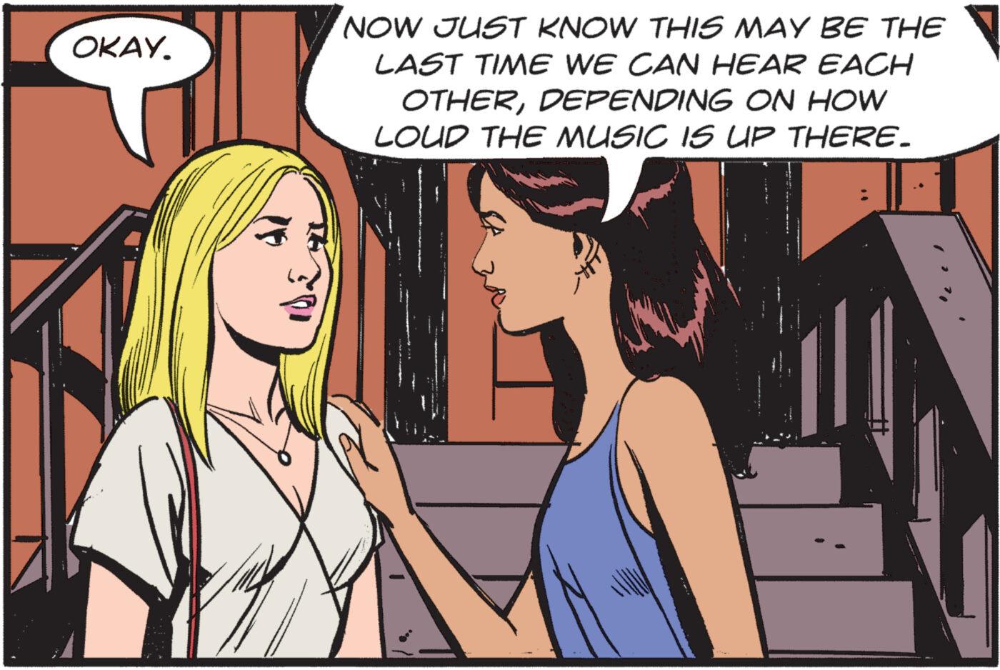 Adaptation OCR: OKAY. NOW JUST KNOW THIS MAY BE THE LAST TIME WE CAN HEAR EACH OTHERDEPENDING ON HOW LOUD THE MUSIC IS UP THERE. OKAY . NOW JUST KNOW THIS MAY BE THE LAST TIME WE CAN HEAR EACH OTHERDEPENDING ON HOW LOUD THE MUSIC IS UP THERE .