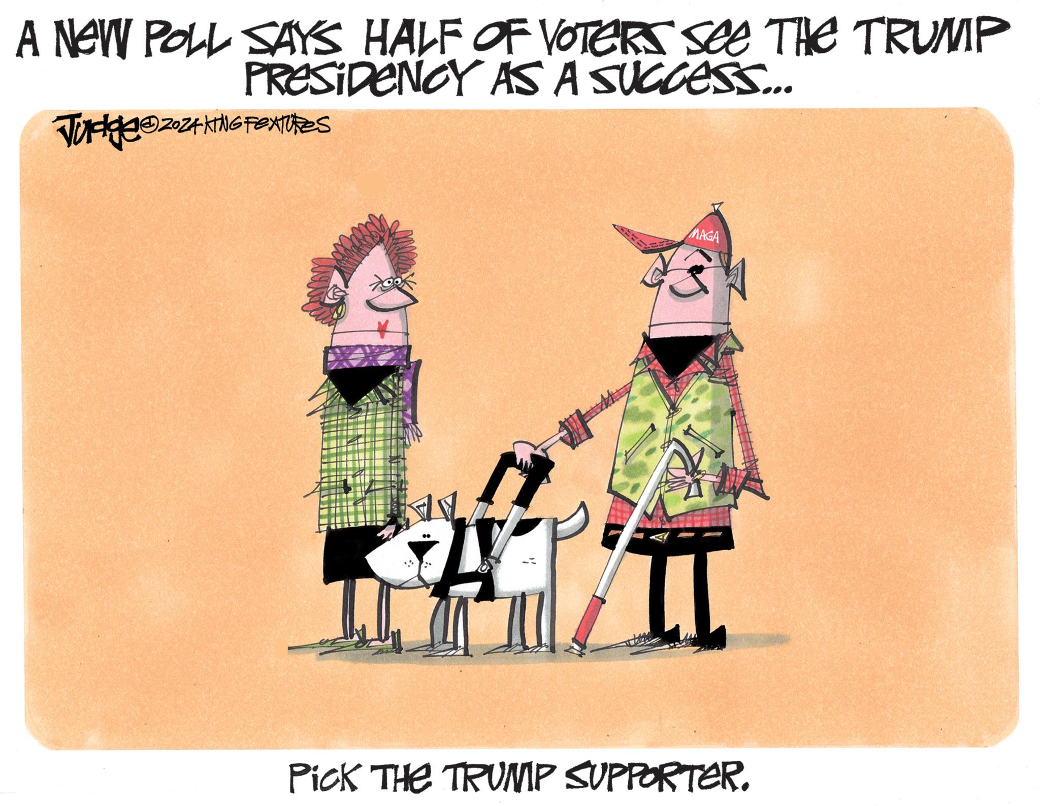 Graphics OCR: A NEW POLL SAYS HALF OF VOTERS see THE TRUMP PRESIDENCY AS A SUCCESS... Judge © ZOZAKING FEXTURES MAGA Pick THE TRUMP SUPPORTER. A NEW POLL SAYS HALF OF VOTERS see THE TRUMP PRESIDENCY AS A SUCCESS ... Judge © ZOZAKING FEXTURES MAGA Pick THE TRUMP SUPPORTER .