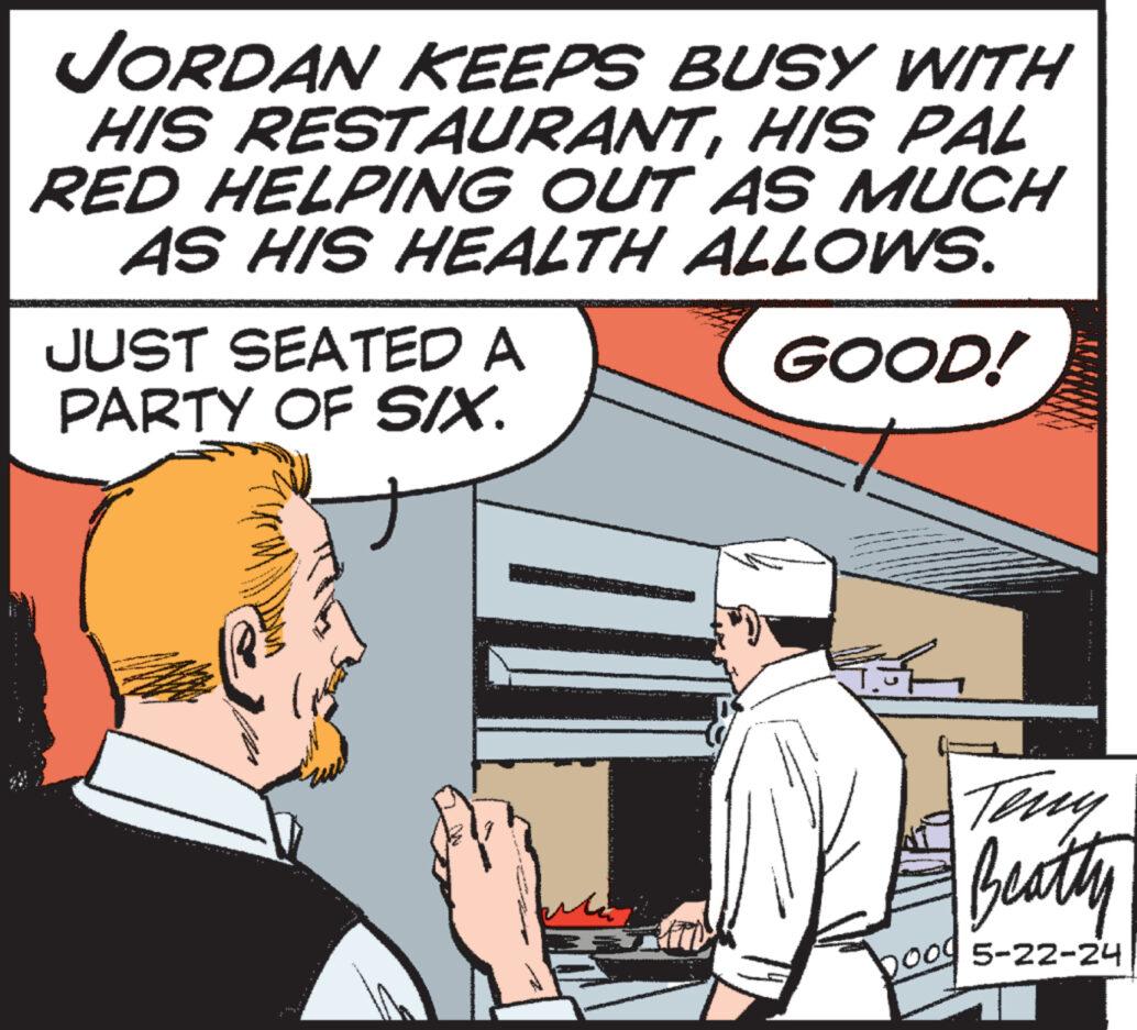 Interaction OCR: JORDAN KEEPS BUSY WITH HIS RESTAURANTHIS PAL RED HELPING OUT AS MUCH AS HIS HEALTH ALLOWS. JUST SEATED A PARTY OF SIX. GOOD! Mi Teny Beatty boog 5-22-24 boog JORDAN KEEPS BUSY WITH HIS RESTAURANTHIS PAL RED HELPING OUT AS MUCH AS HIS HEALTH ALLOWS . JUST SEATED A PARTY OF SIX . GOOD ! Mi Teny Beatty boog 5-22-24 boog