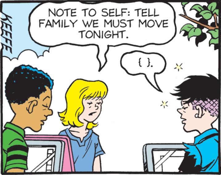 Interaction OCR: KEEFE NOTE TO SELF: TELL FAMILY WE MUST MOVE TONIGHT. { }. P KEEFE NOTE TO SELF : TELL FAMILY WE MUST MOVE TONIGHT . { } . P