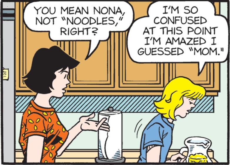 Line OCR: Hea YOU MEAN NONA" RIGHT? I'M SO CONFUSED AT THIS POINT I'M AMAZED I GUESSED "MOM." Hea YOU MEAN NONANOT " NOODLES" RIGHT ? I'M SO CONFUSED AT THIS POINT I'M AMAZED I GUESSED " MOM . "