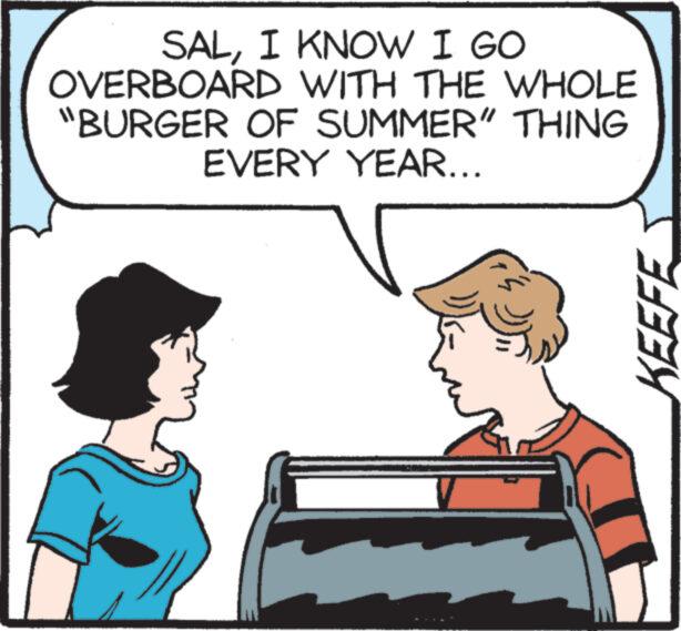 Happy OCR: SALI KNOW I GO OVERBOARD WITH THE WHOLE "BURGER OF SUMMER" THING EVERY YEAR... KEEFE SALI KNOW I GO OVERBOARD WITH THE WHOLE " BURGER OF SUMMER " THING EVERY YEAR ... KEEFE
