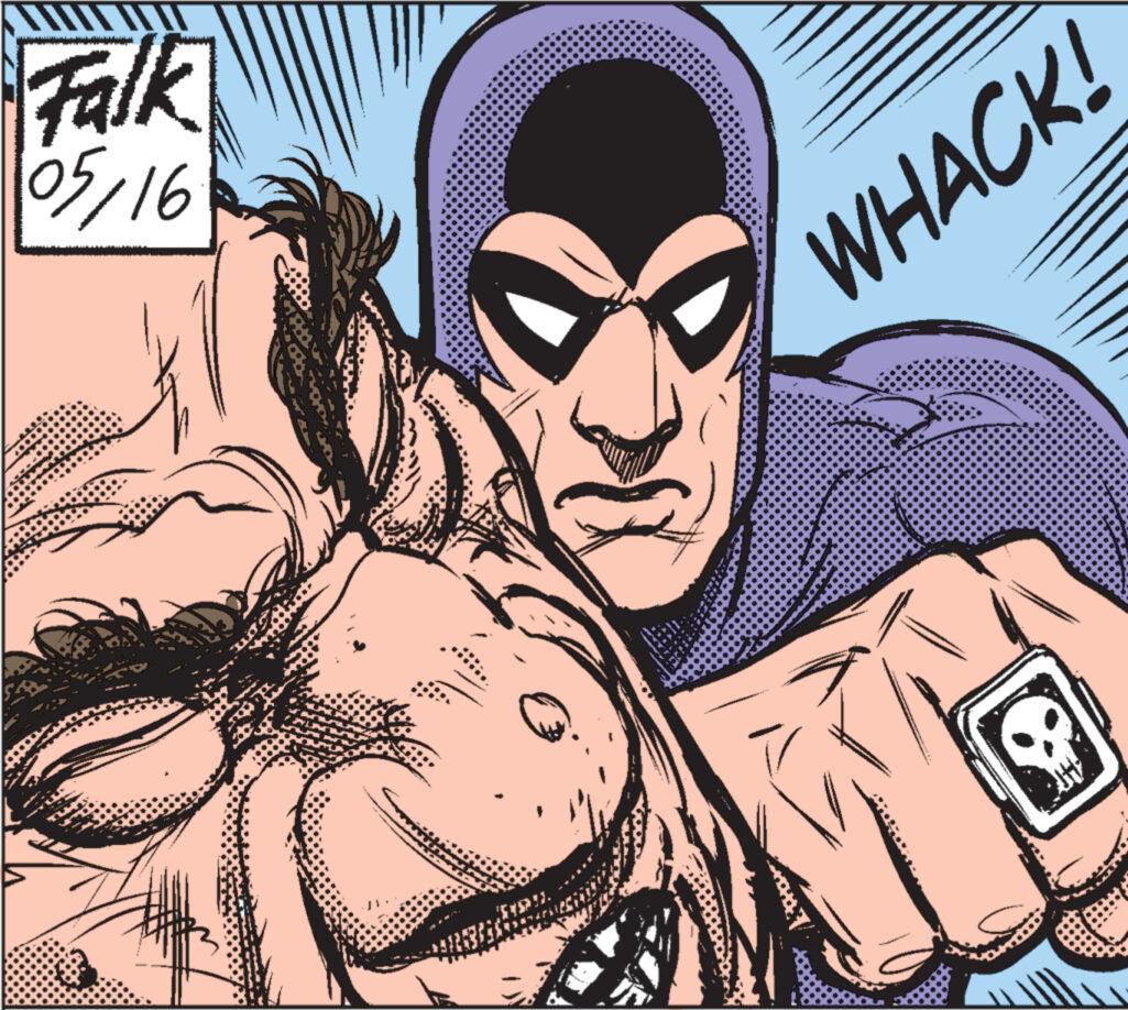 Fictional character OCR: Falk 05/16 WHACK! H Falk 05/16 WHACK ! H