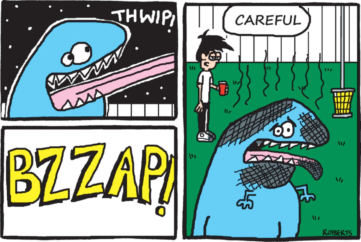 Fiction OCR: THWIP wwwwww BZZAP ?? CAREFUL 11J 1|2 ROBERTS THWIP wwwwww BZZAP ?? CAREFUL 11J 1 | 2 ROBERTS
