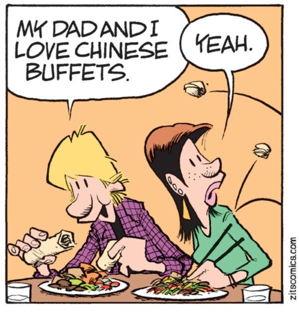 Font OCR: MY DAD AND I LOVE CHINESE (YEAH. BUFFETS. zitscomics.com MY DAD AND I LOVE CHINESE ( YEAH . BUFFETS . zitscomics.com