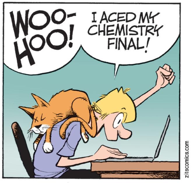 Elbow OCR: I ACED MY WOO- CHEMISTRY HOO! FINAL! zitscomics.com I ACED MY WOO- CHEMISTRY HOO ! FINAL ! zitscomics.com