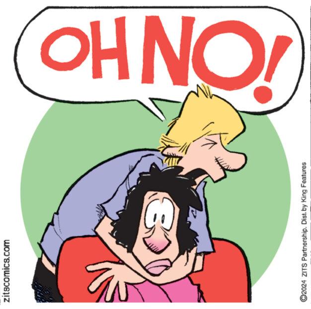 Conversation OCR: zitscomics.com ©2024 ZITS Partnership. Dist. by King Features zitscomics.com © 2024 ZITS Partnership . Dist . by King Features