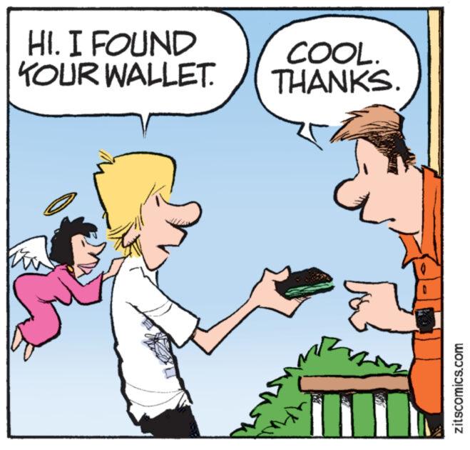 Humour OCR: HI. I FOUND YOUR WALLET. COOL. THANKS. ? zitscomics.com HI . I FOUND YOUR WALLET . COOL . THANKS . ? zitscomics.com