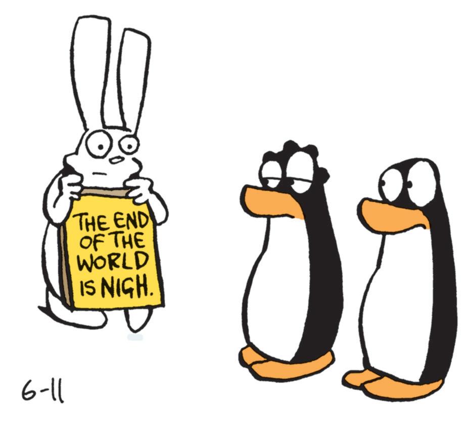 Beak OCR: 6-11 THE END OF THE WORLD IS NIGH. 6-11 THE END OF THE WORLD IS NIGH .
