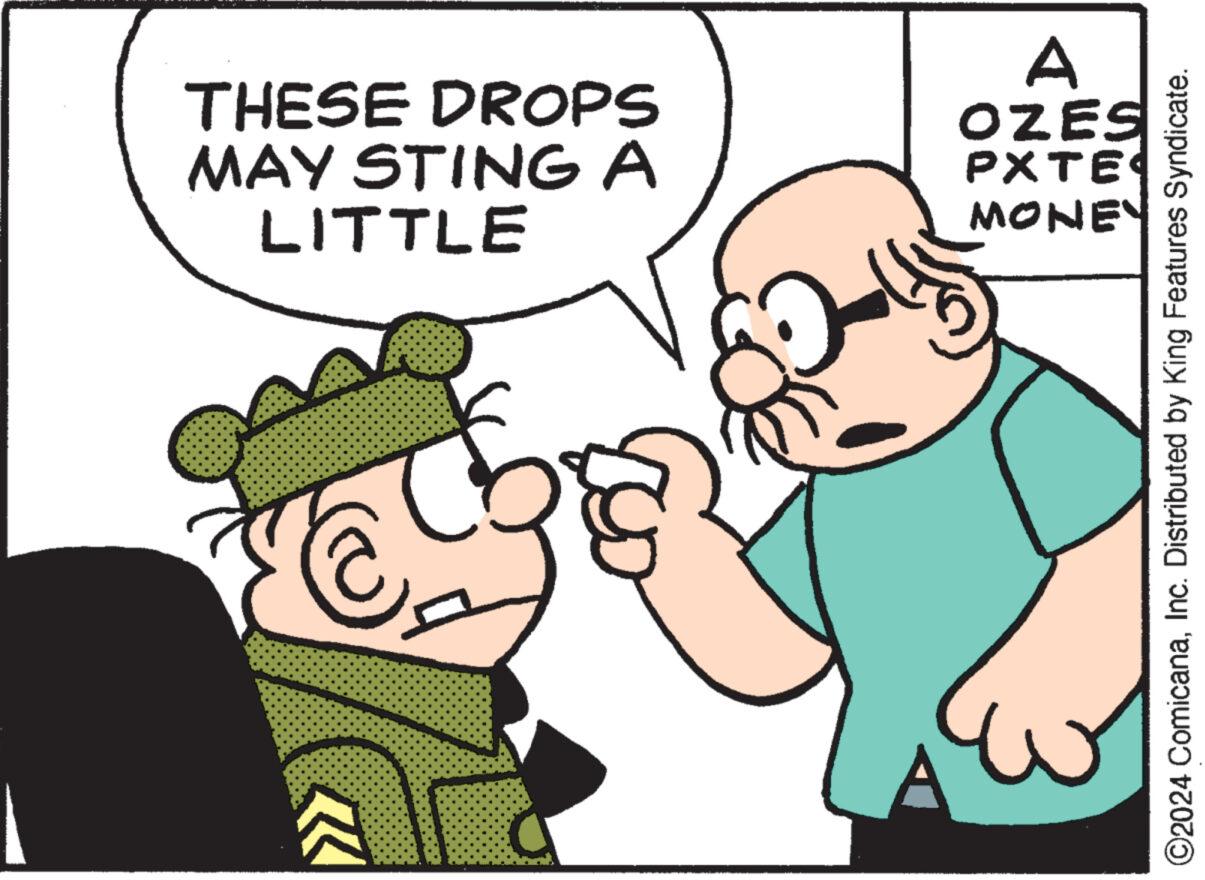 Happy OCR: THESE DROPS MAY STING A LITTLE A OZES PXTE MONE ©2024 ComicanaInc. Distributed by King Features Syndicate. THESE DROPS MAY STING A LITTLE A OZES PXTE MONE © 2024 ComicanaInc. Distributed by King Features Syndicate .