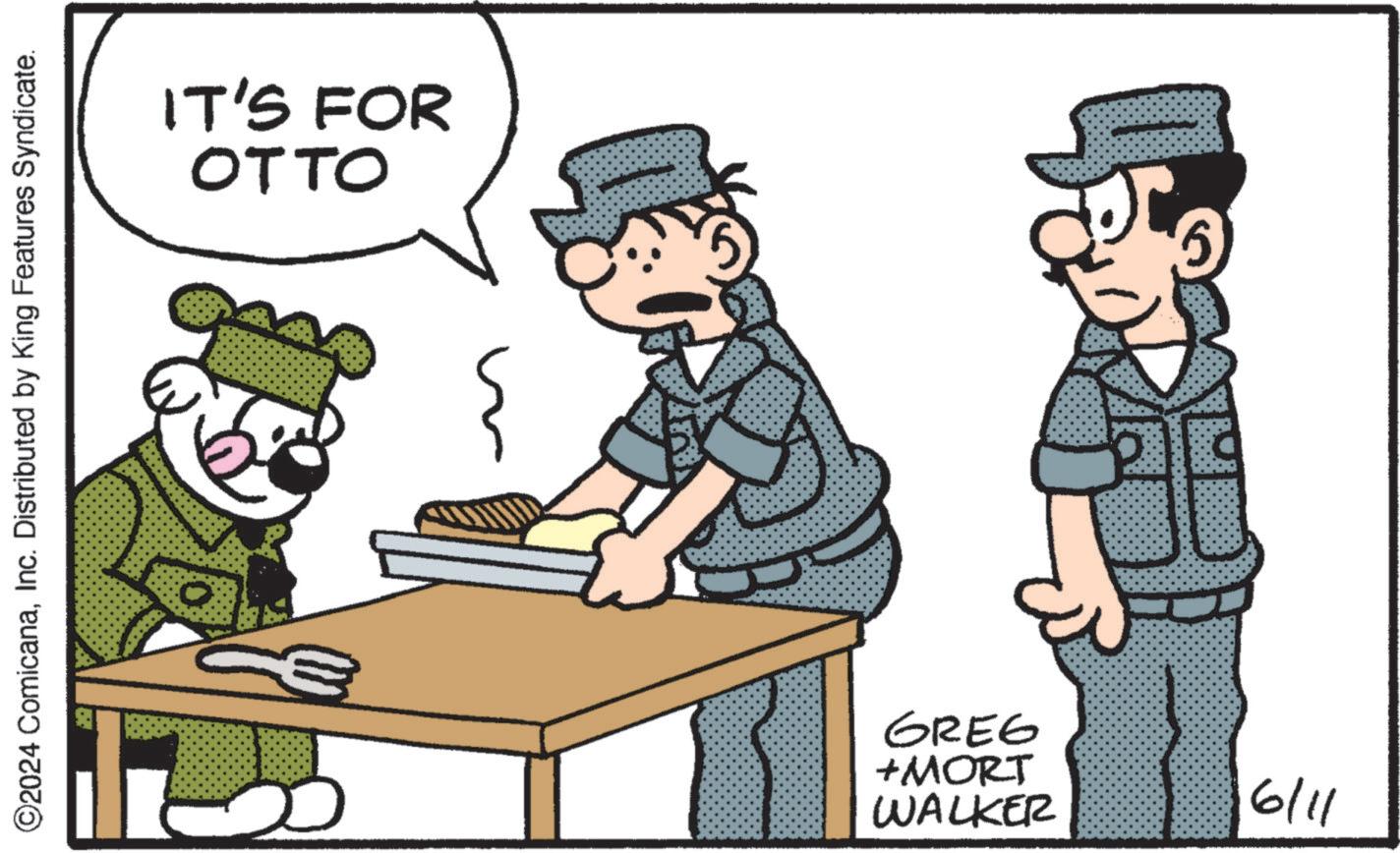 Art OCR: ©2024 ComicanaInc. Distributed by King Features Syndicate. OTTO IT'S FOR WALKER +MORT GREG 6/11 © 2024 ComicanaInc. Distributed by King Features Syndicate . OTTO IT'S FOR WALKER + MORT GREG 6/11