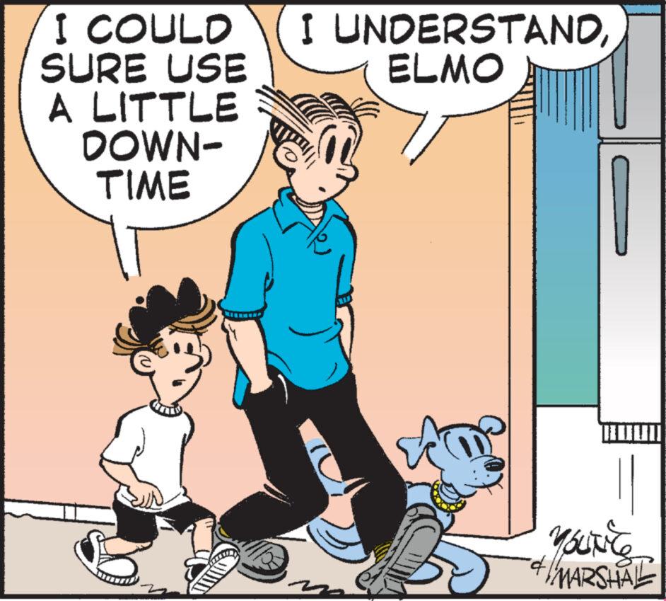 Art OCR: I COULD SURE USE A LITTLE DOWN- TIME I UNDERSTANDELMO YOUNG MARSHAL I COULD SURE USE A LITTLE DOWN- TIME I UNDERSTANDELMO YOUNG MARSHAL
