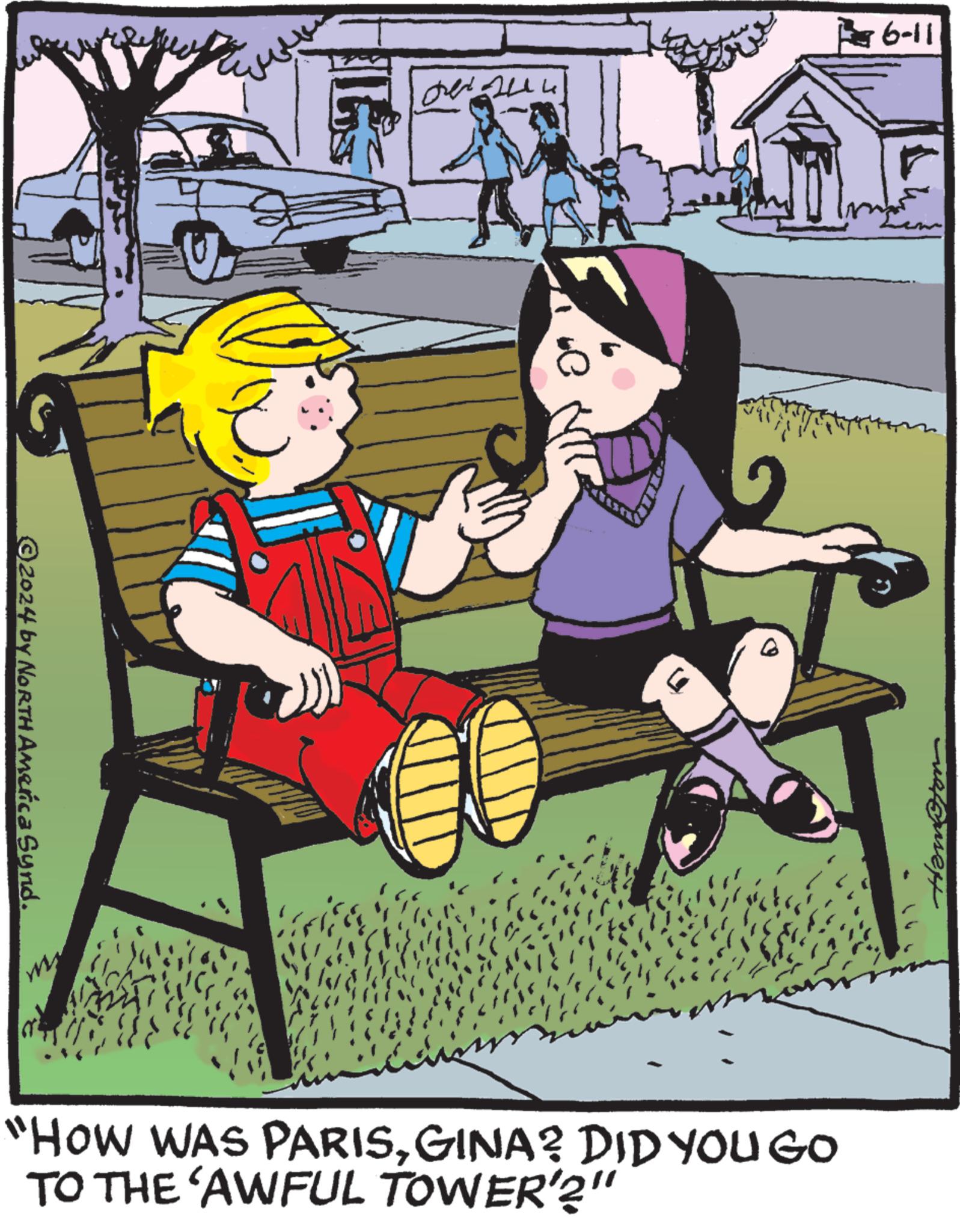 Illustration OCR: 11-95 2024 by NORTH America Synd. "HOW WAS PARISGINA? DID YOU GO TO THE 'AWFUL TOWER'?" 11-95 2024 by NORTH America Synd . " HOW WAS PARISGINA ? DID YOU GO TO THE ' AWFUL TOWER ' ? "