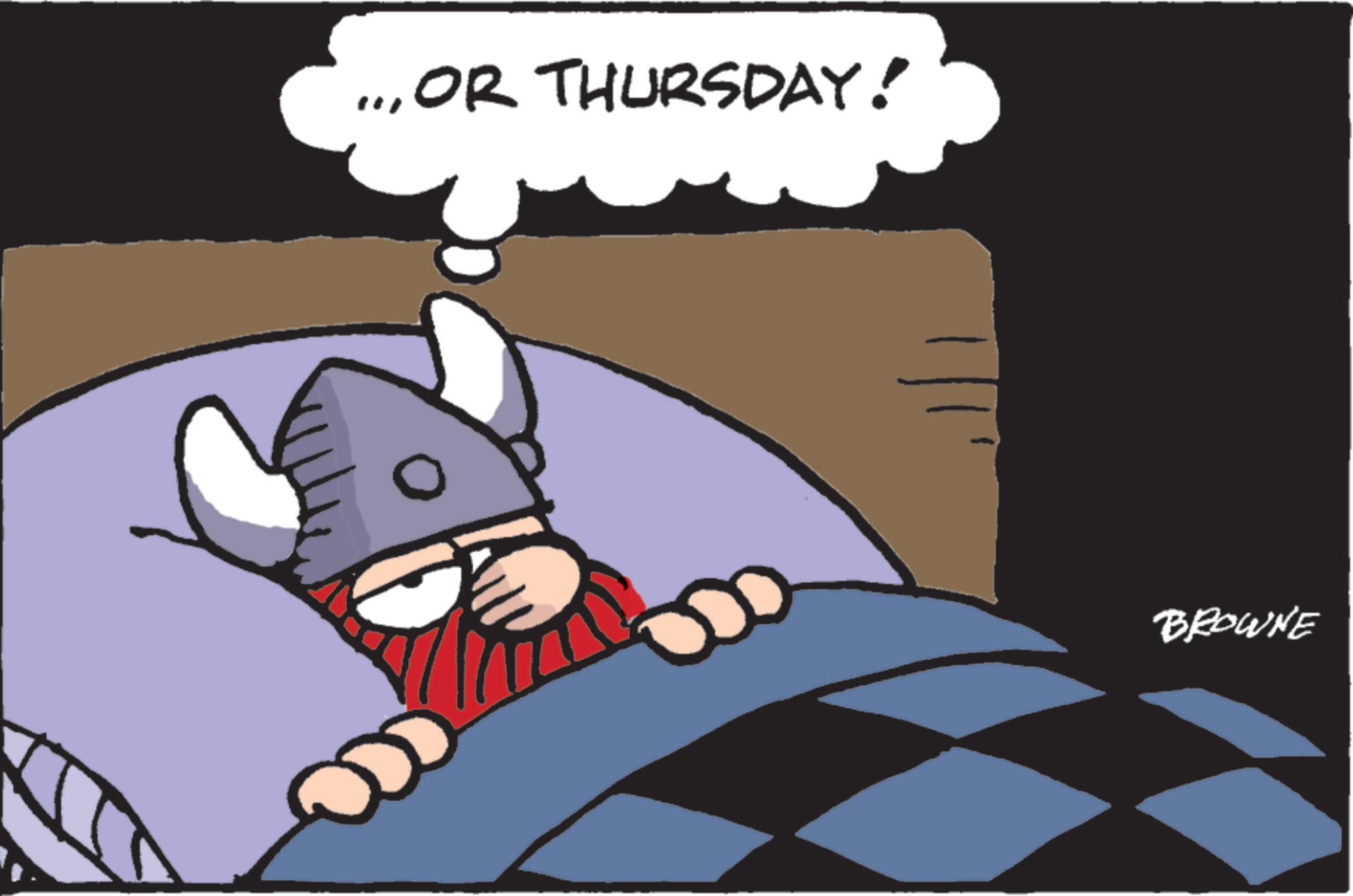 Illustration OCR: ..OR THURSDAY! BROWNE ..OR THURSDAY ! BROWNE
