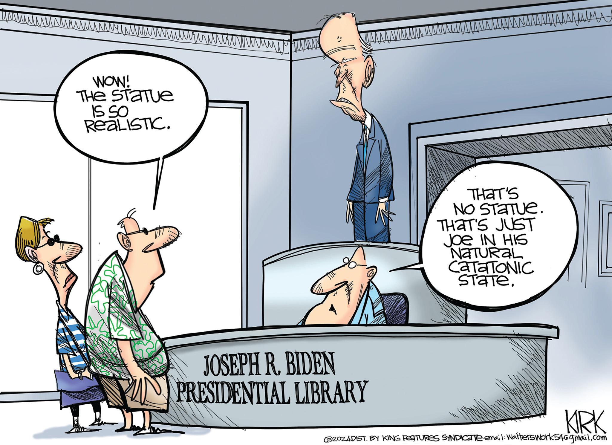 Art OCR: w w w w ww wwww wwww www WOW! THE STATUE 1550 REALISTIC. JOSEPH R. BIDEN PRESIDENTIAL LIBRARY ?????????? wwwwww THAT'S NO STaTue. THAT'S JUST Joe IN HIS NATURAL CaTaTONIC state. KRK @ZOZADIST. BY KING FEATURES SYNDICATE email: Walters work 546gmail.com w w w w ww wwww wwww www WOW ! THE STATUE 1550 REALISTIC . JOSEPH R. BIDEN PRESIDENTIAL LIBRARY ?????????? wwwwww THAT'S NO STaTue . THAT'S JUST Joe IN HIS NATURAL CaTaTONIC state . KRK @ZOZADIST . BY KING FEATURES SYNDICATE email : Walters work 546gmail.com