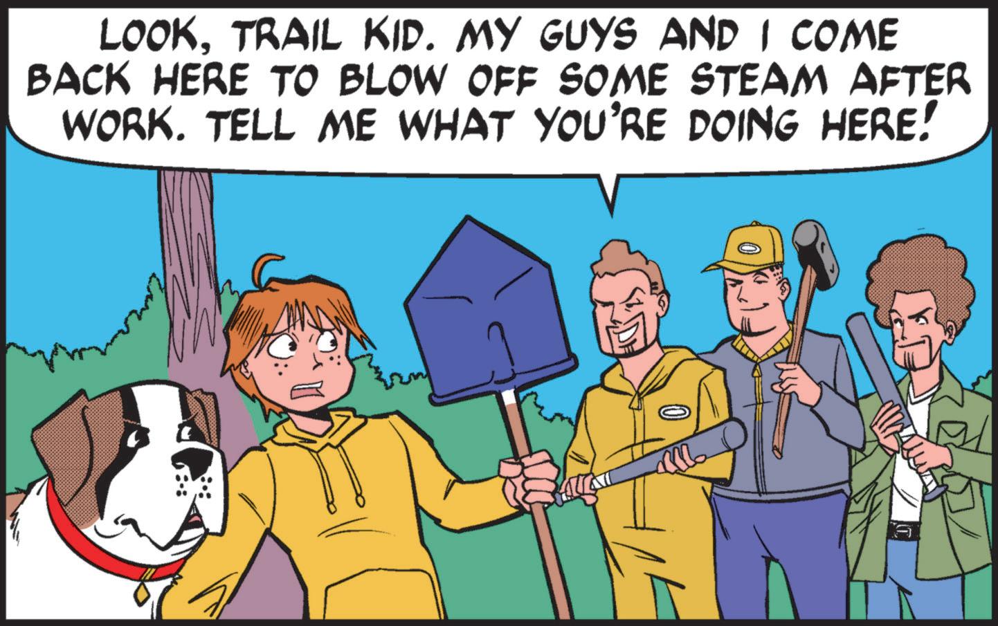 World OCR: D LOOKTRAIL KID. MY GUYS AND I COME BACK HERE TO BLOW OFF SOME STEAM AFTER WORK. TELL ME WHAT YOU'RE DOING HERE! D LOOKTRAIL KID . MY GUYS AND I COME BACK HERE TO BLOW OFF SOME STEAM AFTER WORK . TELL ME WHAT YOU'RE DOING HERE !