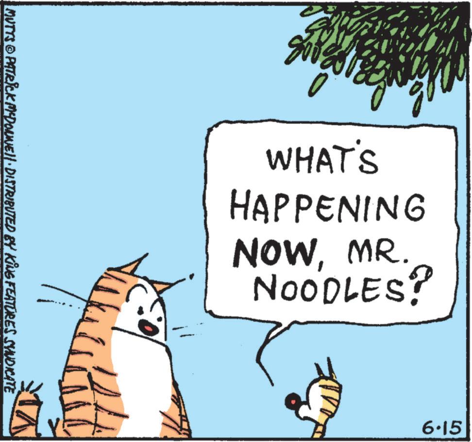 Poster OCR: MUTYS © PATRICK MCDONNE||· DISTRIBUTED BY KING FEATURES SYNDICATE ?? WHAT'S HAPPENING NOWMR. NOODLES? 6.15 MUTYS © PATRICK MCDONNE || · DISTRIBUTED BY KING FEATURES SYNDICATE ?? WHAT'S HAPPENING NOWMR . NOODLES ? 6.15