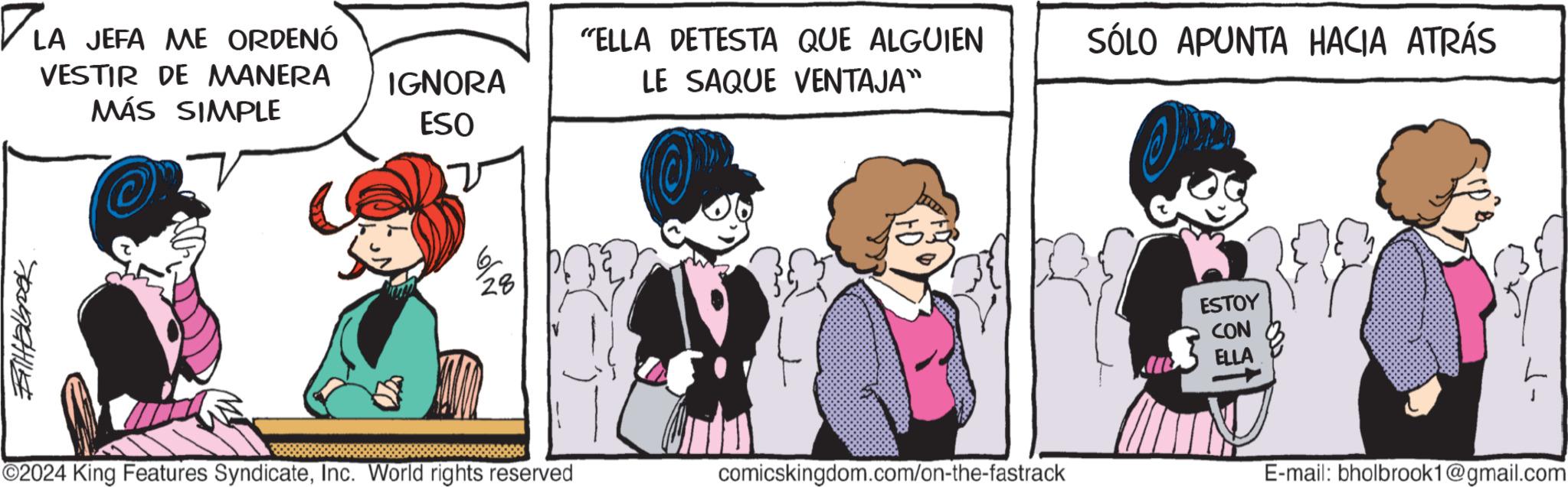 Happy OCR: ? LA LA JEFA ME ORDENÓ VESTIR DE MANERA IGNORA "ELLA DETESTA QUE ALGUIEN LE SAQUE VENTAJA" SÓLO APUNTA HACIA ATRÁS MÁS SIMPLE ESO 28 ©2024 King Features SyndicateInc. World rights reserved comicskingdom.com/on-the-fastrack ESTOY CON ELLA E-mail: bholbrook1@gmail.com ? LA LA JEFA ME ORDENÓ VESTIR DE MANERA IGNORA " ELLA DETESTA QUE ALGUIEN LE SAQUE VENTAJA " SÓLO APUNTA HACIA ATRÁS MÁS SIMPLE ESO 28 © 2024 King Features SyndicateInc. World rights reserved comicskingdom.com/on-the-fastrack ESTOY CON ELLA E - mail : bholbrook1@gmail.com