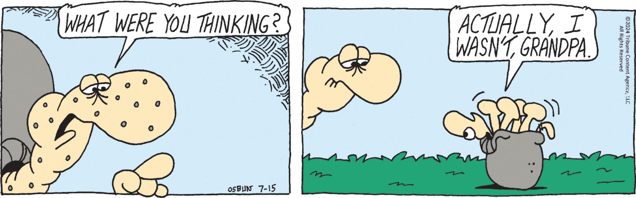 Pleased OCR: WHAT WERE YOU THINKING? ACTUALLYI WASN'T GRANDPA. 0 OSBUN 7-15 m All Rights Reserved ©2024 Tribune Content AgencyLLC WHAT WERE YOU THINKING ? ACTUALLYI WASN'T GRANDPA . 0 OSBUN 7-15 m All Rights Reserved © 2024 Tribune Content Agency