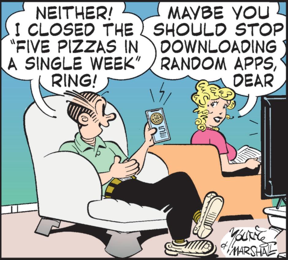 Comfort OCR: NEITHER! I CLOSED THE “FIVE PIZZAS IN A SINGLE WEEK" RING! MAYBE YOU SHOULD STOP DOWNLOADING RANDOM APPSDEAR UT YOUNG * MARSHAL NEITHER ! I CLOSED THE “ FIVE PIZZAS IN A SINGLE WEEK " RING ! MAYBE YOU SHOULD STOP DOWNLOADING RANDOM APPSDEAR UT YOUNG * MARSHAL