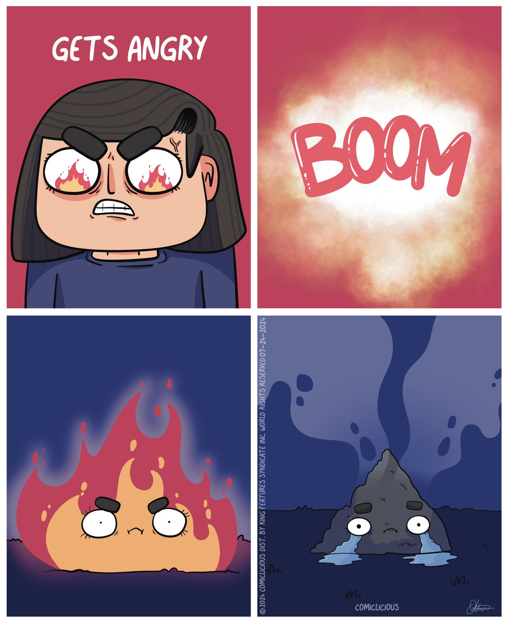 Animated cartoon OCR: GETS ANGRY BOOM 2024 COMICLICIOUS DIST. BY KING FEATURES SYNDICATE INC. WORLD RIGHTS RESERVED 07-24-2024 ?? COMICLICIOUS ?? Otties GETS ANGRY BOOM 2024 COMICLICIOUS DIST . BY KING FEATURES SYNDICATE INC . WORLD RIGHTS RESERVED 07-24-2024 ?? COMICLICIOUS ?? Otties