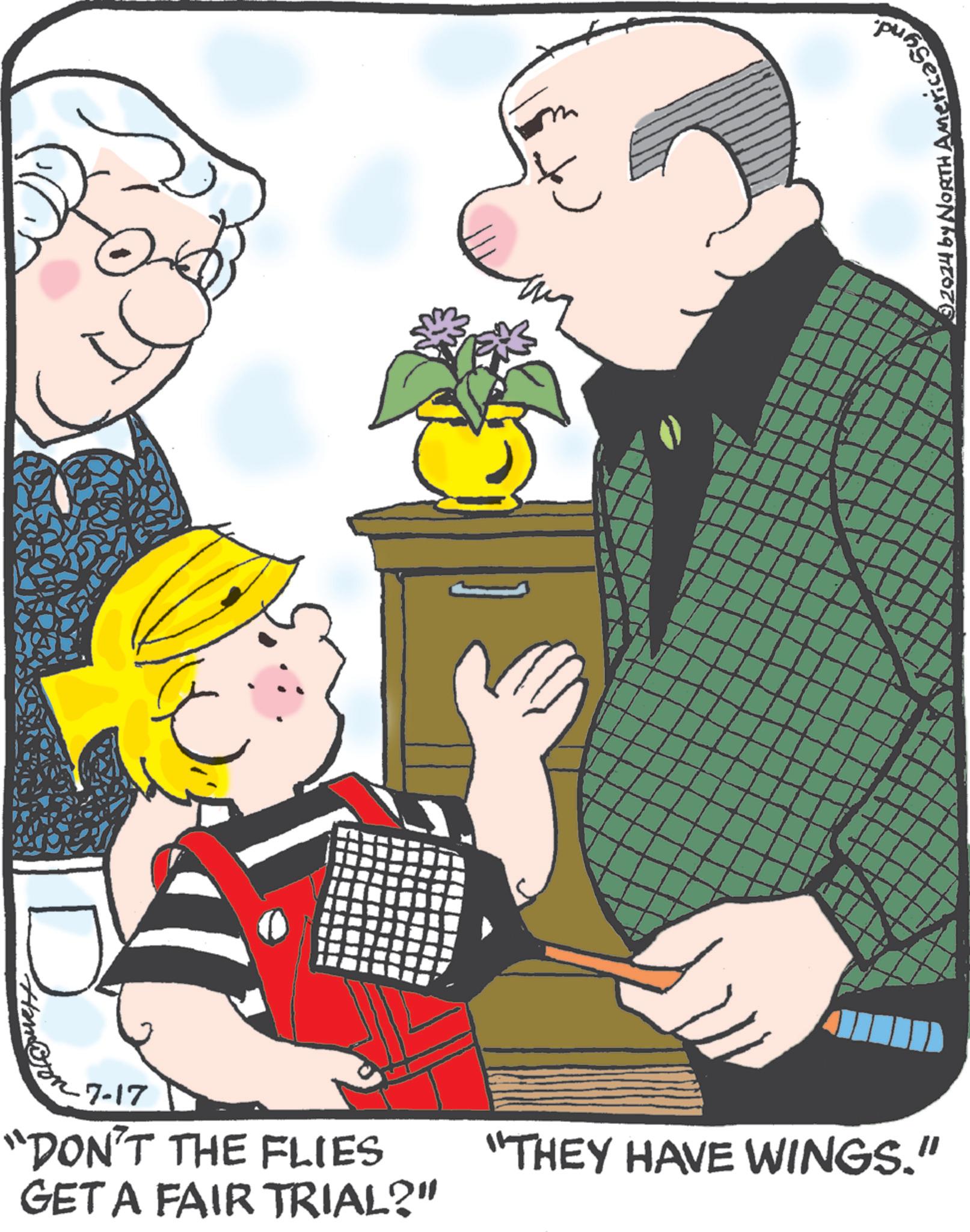 Thumb OCR: 7-17 "DON'T THE FLIES GET A FAIR TRIAL?" "THEY HAVE WINGS." pusse: 92024 by NORTH AMEY 7-17 " DON'T THE FLIES GET A FAIR TRIAL ? " " THEY HAVE WINGS . " pusse : 92024 by NORTH AMEY