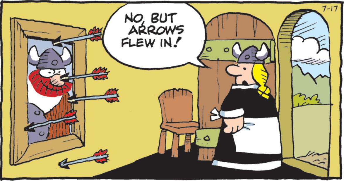 Animated cartoon OCR: NOBUT ARROWS FLEW IN! 7-17 NOBUT ARROWS FLEW IN ! 7-17