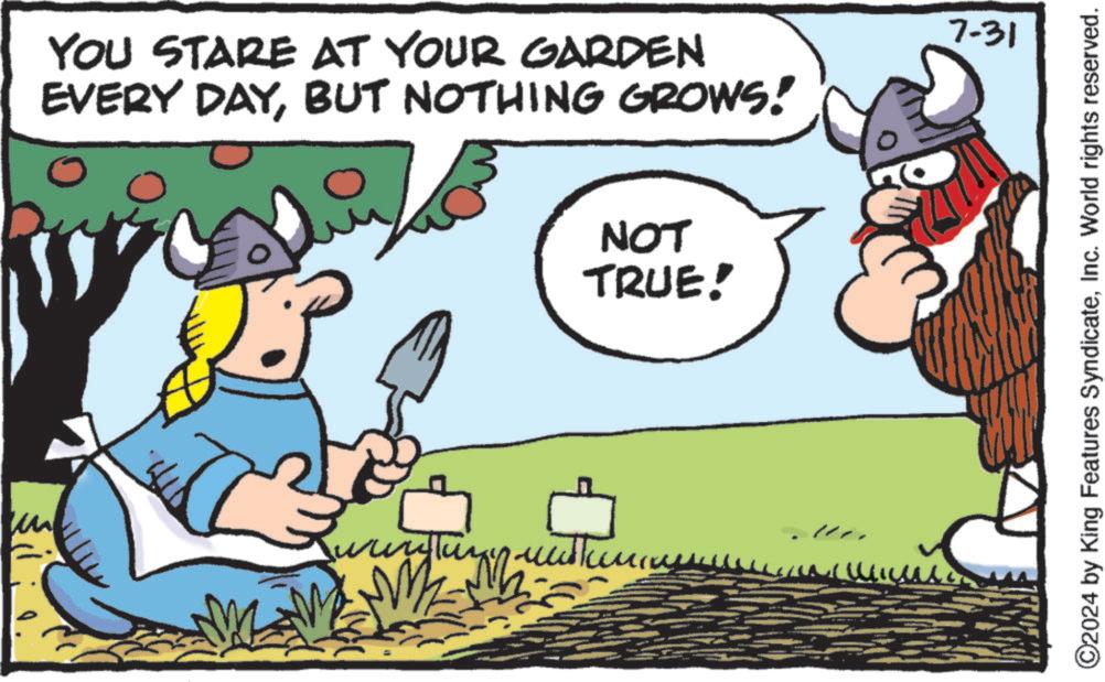 Gesture OCR: YOU STARE AT YOUR GARDEN EVERY DAYBUT NOTHING GROWS! NOT TRUE! 7-31 ©2024 by King Features SyndicateInc. World rights reserved. YOU STARE AT YOUR GARDEN EVERY DAYBUT NOTHING GROWS ! NOT TRUE ! 7-31 © 2024 by King Features SyndicateInc. World rights reserved .