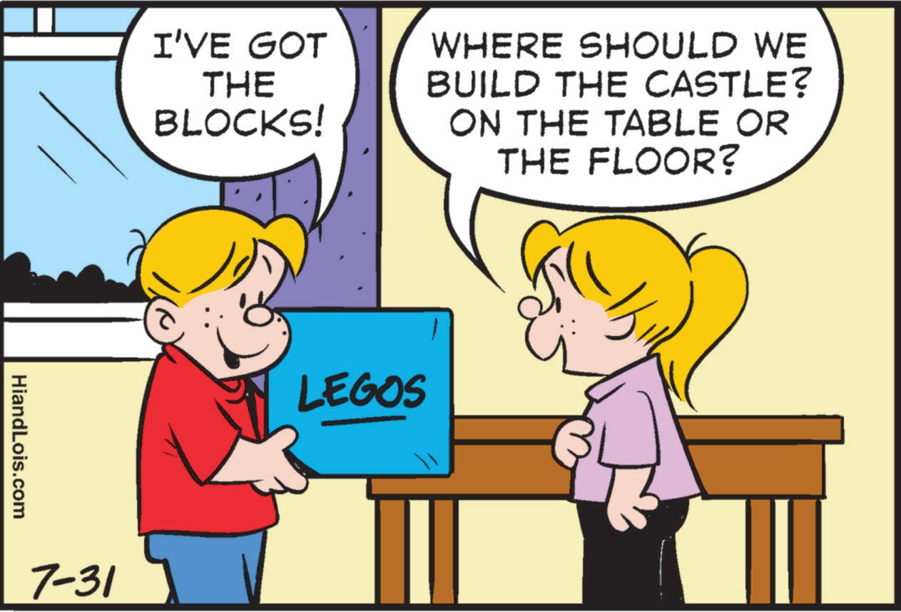 Gesture OCR: I'VE GOT THE BLOCKS! WHERE SHOULD WE BUILD THE CASTLE? ON THE TABLE OR THE FLOOR? HiandLois.com 7-31 LEGOS I'VE GOT THE BLOCKS ! WHERE SHOULD WE BUILD THE CASTLE ? ON THE TABLE OR THE FLOOR ? HiandLois.com 7-31 LEGOS