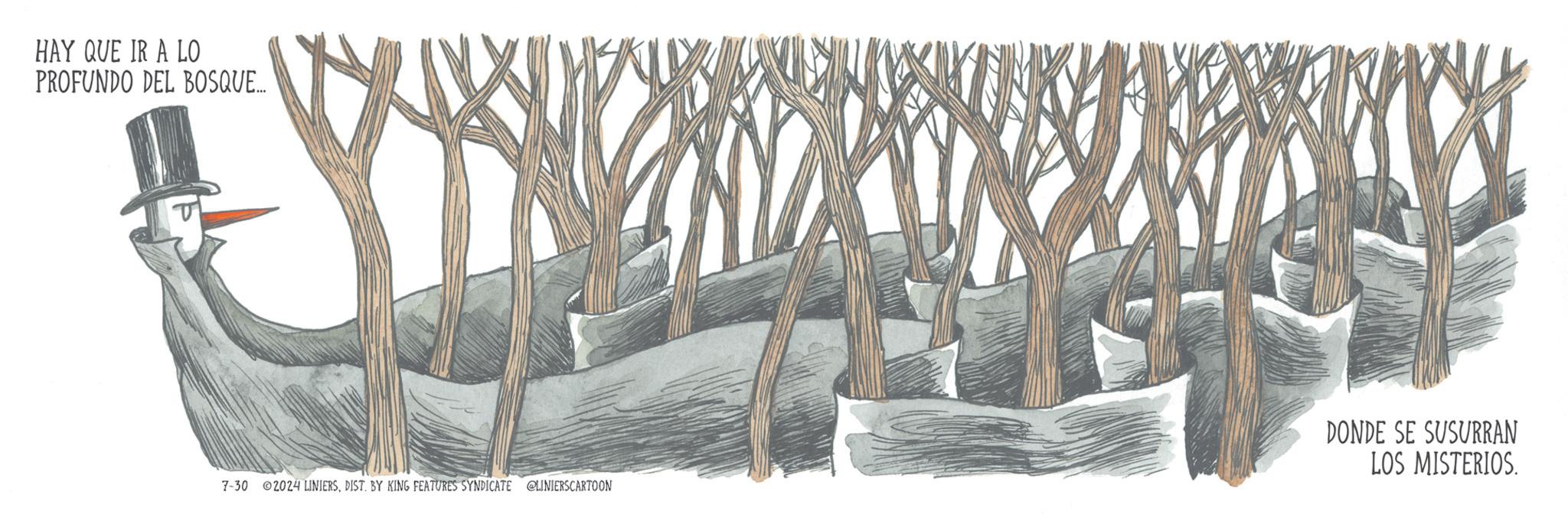 Tree OCR: HAY QUE IR A LO PROFUNDO DEL BOSQUE.... 7-30 2024 LINIERSDIST. BY KING FEATURES SYNDICATE LINIERSCARTOON DONDE SE SUSURRAN LOS MISTERIOS. HAY QUE IR A LO PROFUNDO DEL BOSQUE .... 7-30 2024 LINIERSDIST . BY KING FEATURES SYNDICATE LINIERSCARTOON DONDE SE SUSURRAN LOS MISTERIOS .