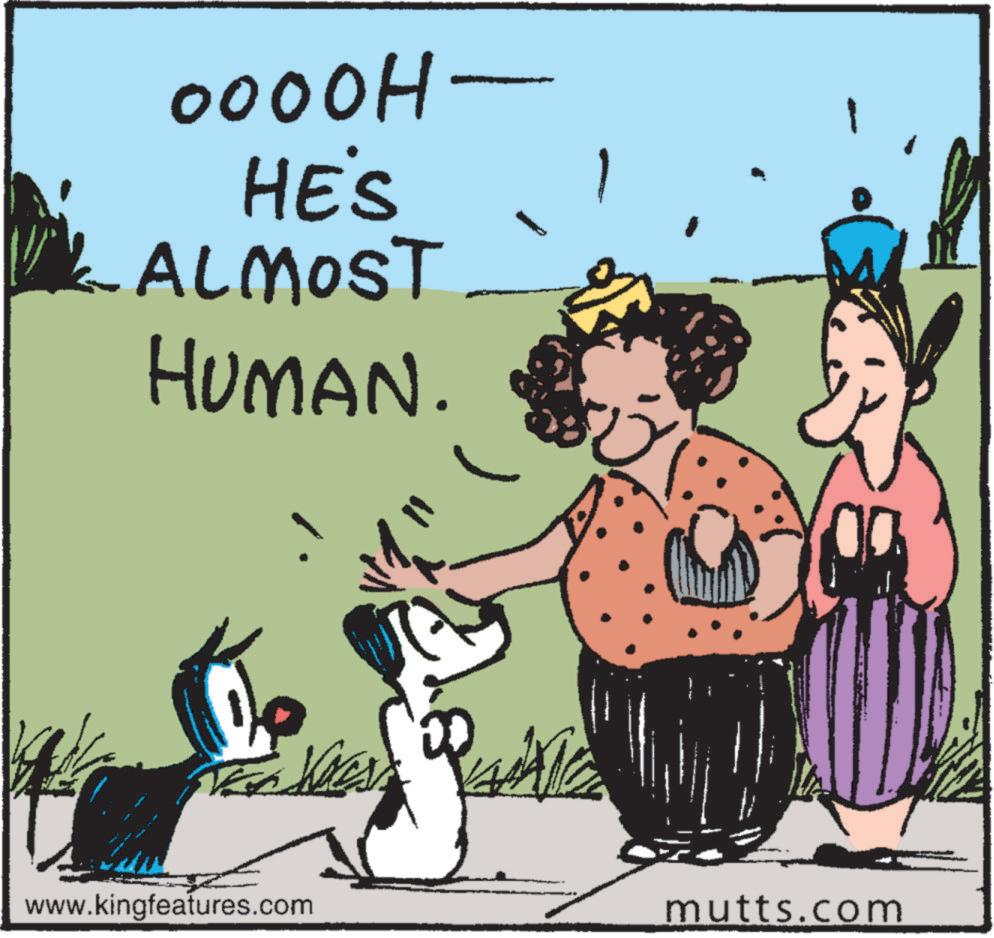 Adaptation OCR: -HOOOO HE'S ALMOST HUMAN. www.kingfeatures.com mutts.com -HOOOO HE'S ALMOST HUMAN . www.kingfeatures.com mutts.com